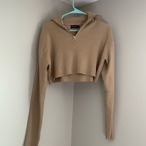 Cropped ribbed long sleeve